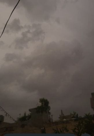Cloudy in the evening after heat throughout the day