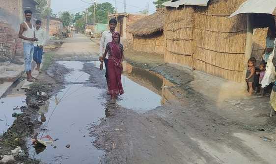 Due to lack of cleanliness in Bela, water remains filled on the main roads
