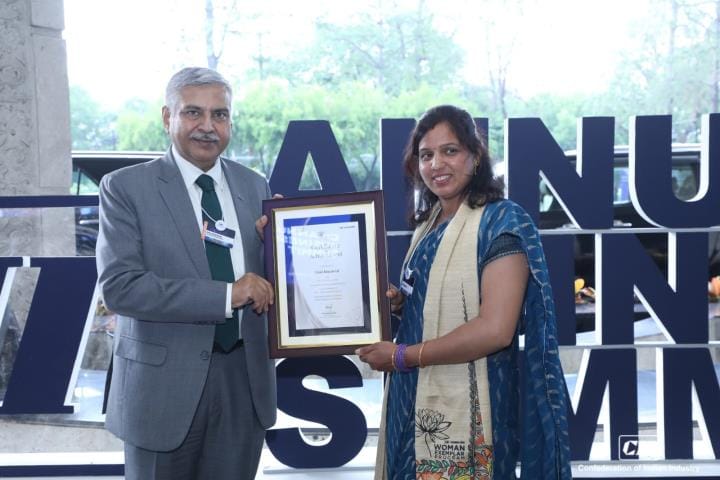 Vimala received national award in the field of enterprise