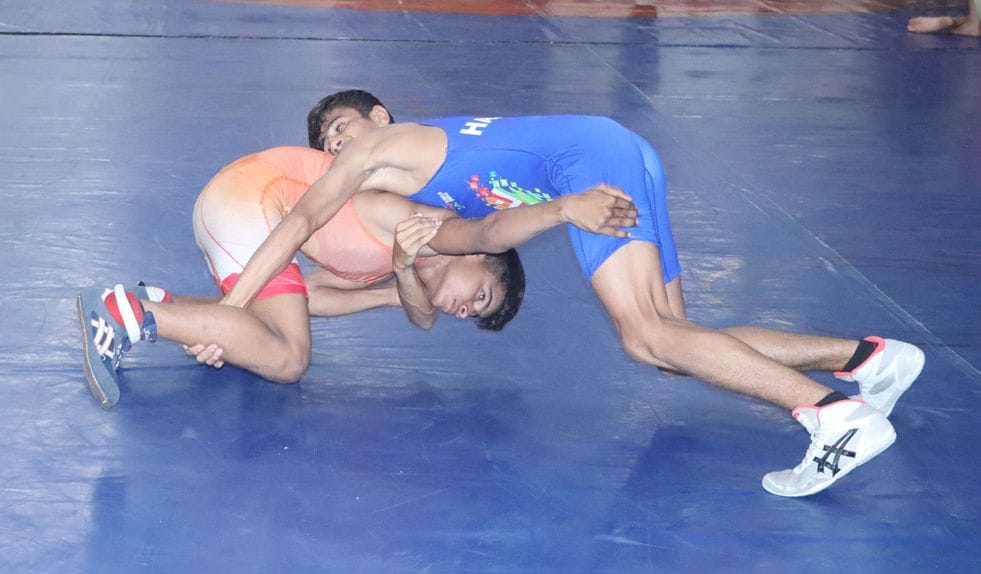 Shubham secured first position in 61 kg weight category