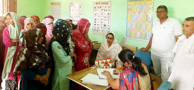 Health checkup of 158 people was done in the camp