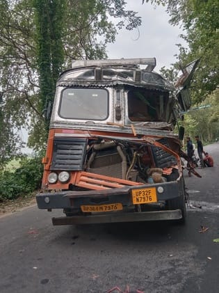 Truck rams into parked DCM from behind, helper injured