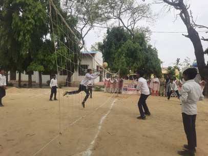 Kabaddi and volleyball in summer camp