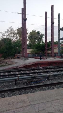 Work on construction of 12 meter wide foot over bridge at railway station started