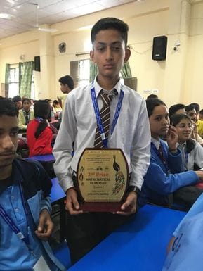 Pranjal got second place in the state level science fair