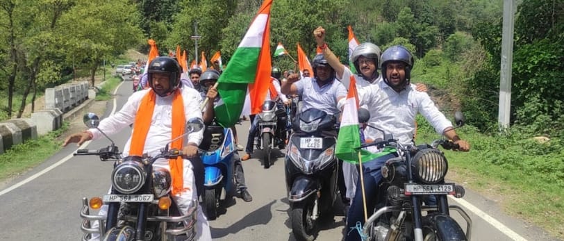 Jaisinghpur BJP took out a tricolor rally