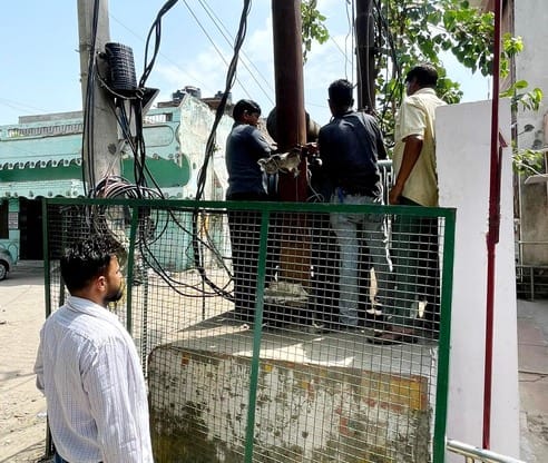 A transformer blew up, cables burnt and 150 houses lost power