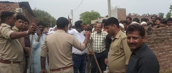 The JCB that went to remove encroachment broke down