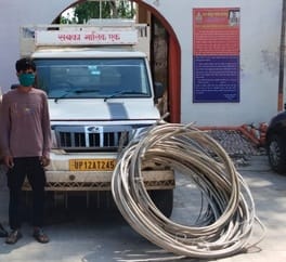 Accused arrested with pickup loaded with stolen wires