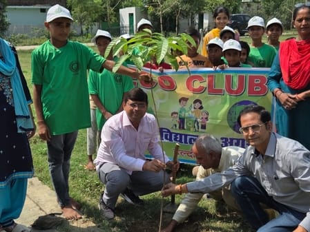 People gathered to save the environment, planted trees
