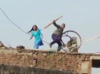 Bricks and stones were thrown between the two sides; video goes viral