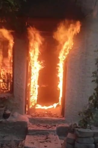 A massive fire broke out in a dry clean and ironing shop.