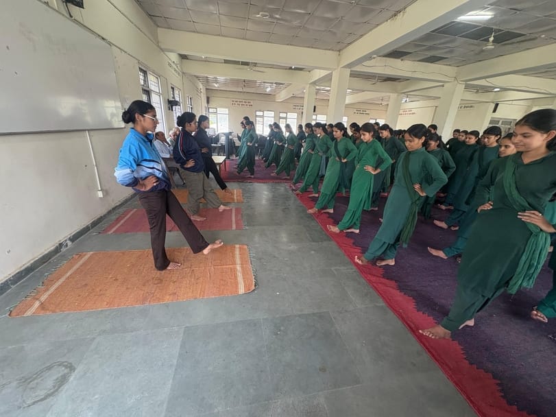 Yoga information given to female ITI trainees
