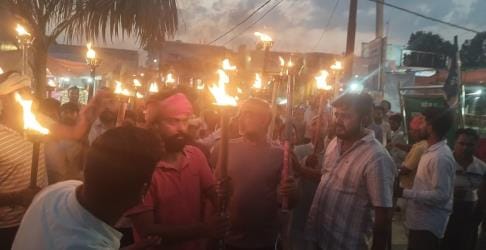 Torch procession taken out in Tamkuhiraj