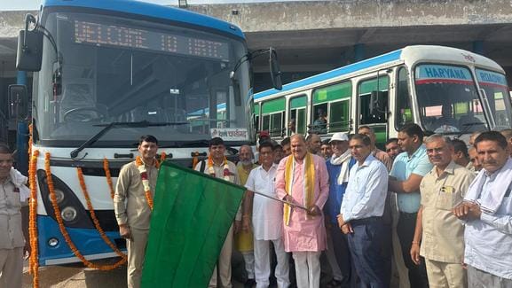 The MLA flagged off two air-conditioned buses