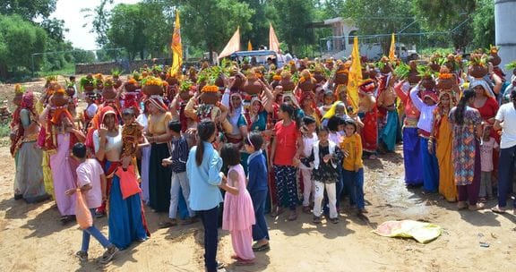 Kalash Yatra taken out in village Malda