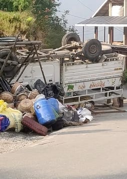 Three people from UP injured as jeep overturns near Sojha