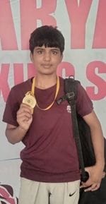 Simran Nain won gold in junior state level boxing competition