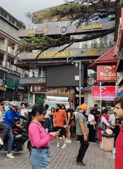 McLeodganj is bustling with tourists on weekends