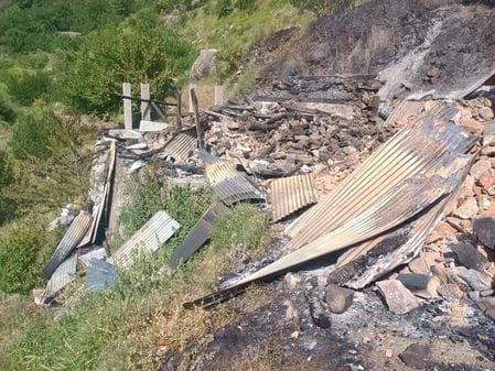 Two two-storey houses in Panvi were destroyed by fire