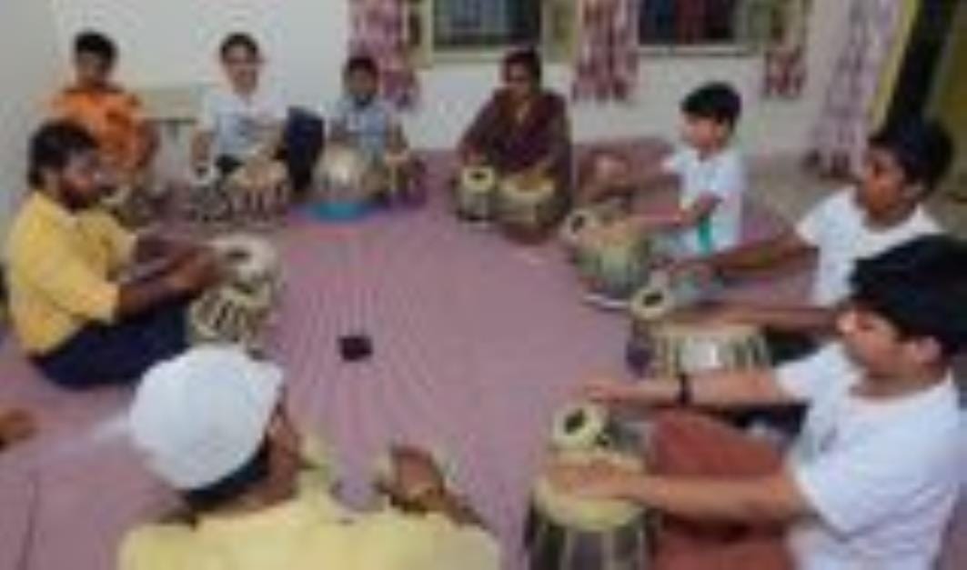 Children are becoming experts in playing tabla