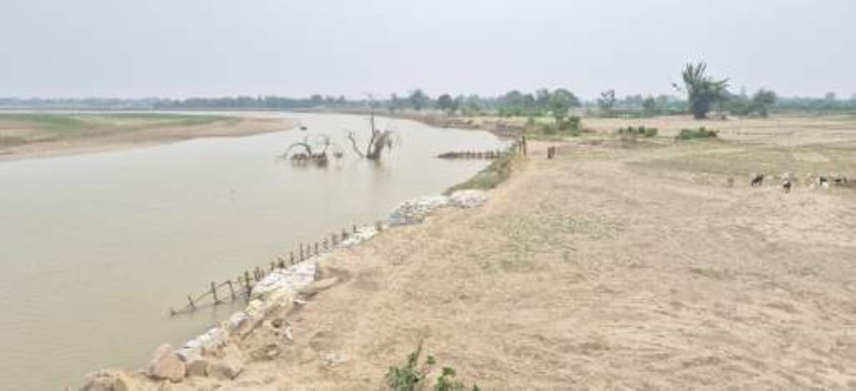 The danger of flood and erosion started troubling the villagers of 12 villages again