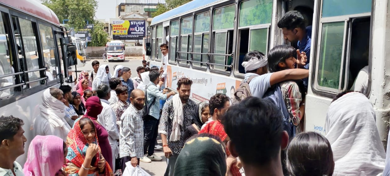 Roadways buses were not available on local and long routes, passengers looked helpless