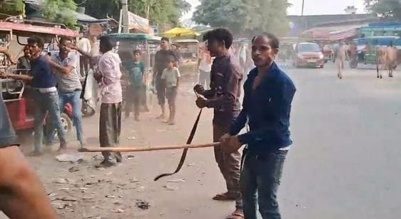 Sticks and batons were used to seat the passengers