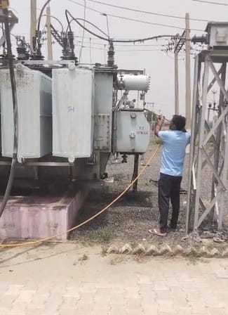 Due to heat and overload, the transformer of Mahamda power station got hot, it was cooled by pouring water