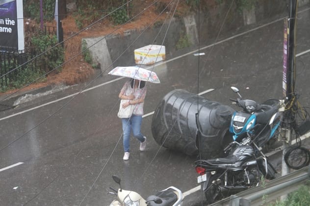 Amidst the showers of relief from the heat, the storm frightened people