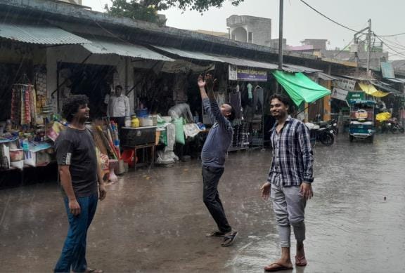 Drizzling showers brought relief from the heat
