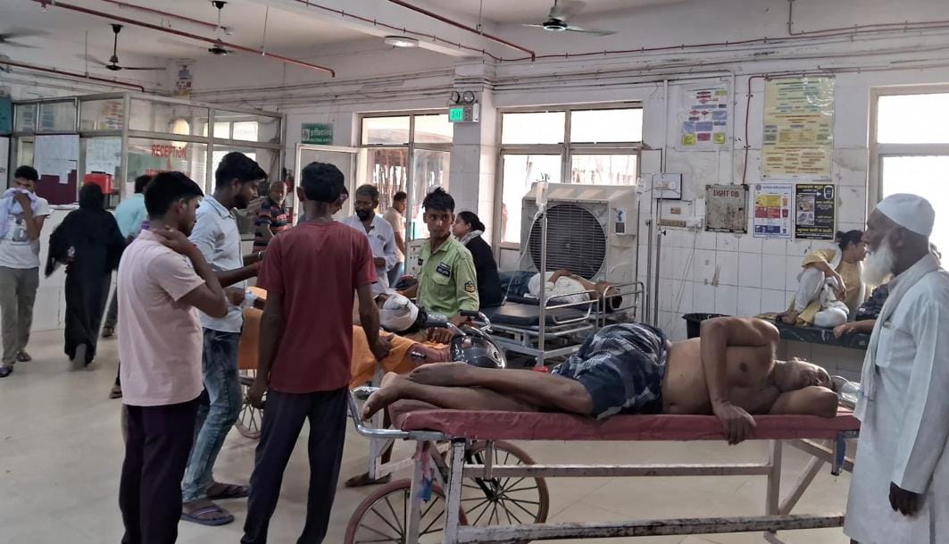 Increased number of patients from the beating of the weather, treated on stretchers