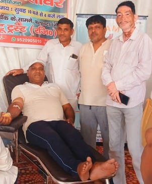 55 people donated blood in the camp