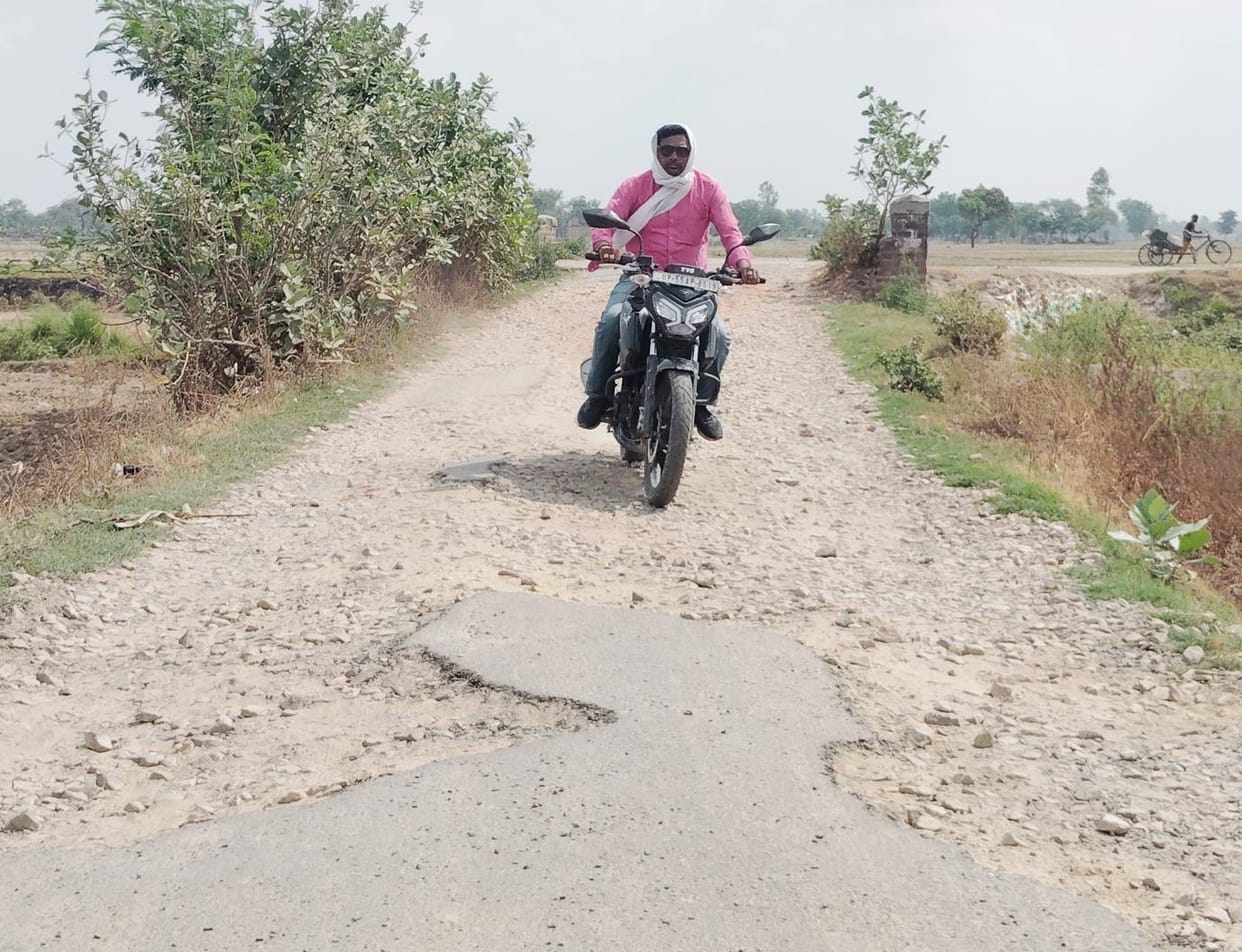 Road built five years ago turned into potholes