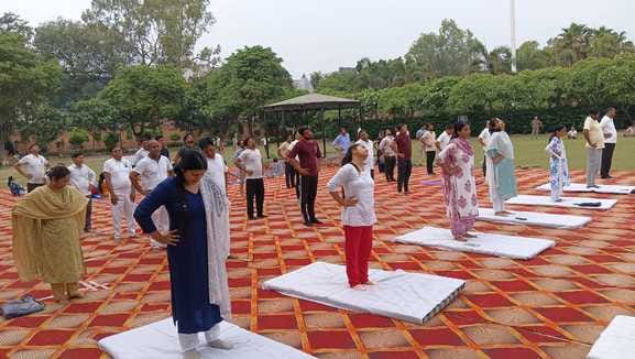 Yoga week started in Surajkund Park