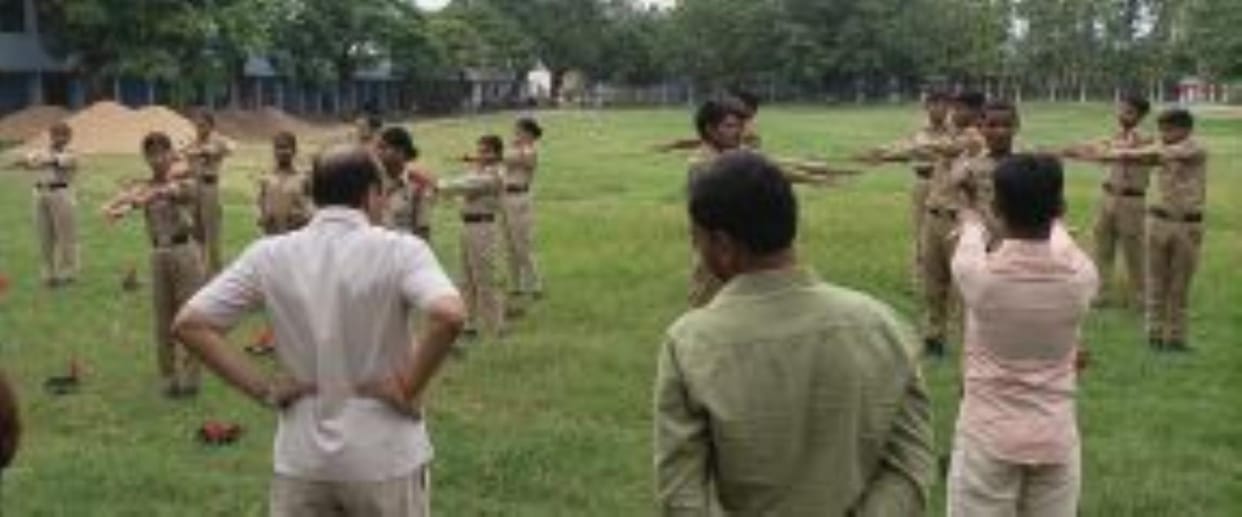 NCC cadets practiced yoga