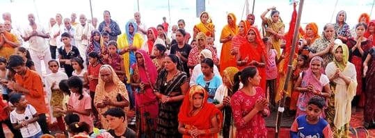 Devotees were delighted to hear the story of Shri Krishna-Rukmini marriage