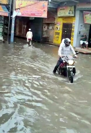 Due to heavy rains, water flow increased in rainy rivers and streams
