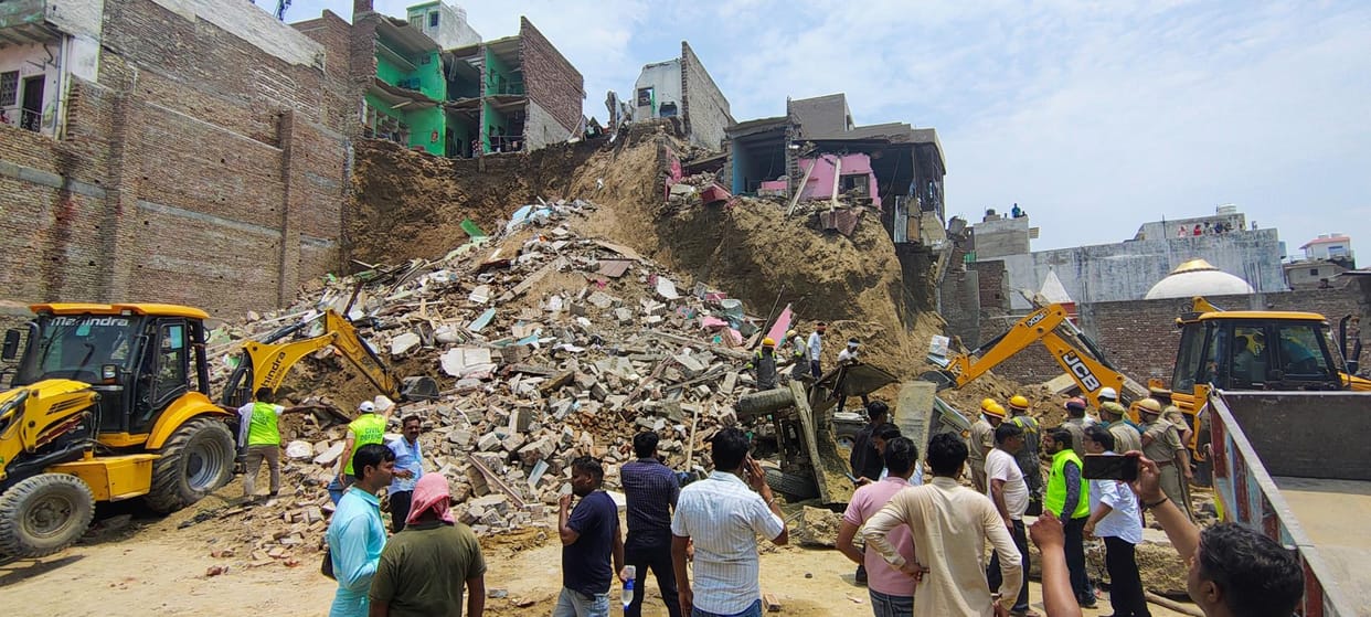 The work of cutting the mound and building the wall was going on for three months
