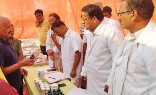 Yoga week started, treatment and medicines given in the camp
