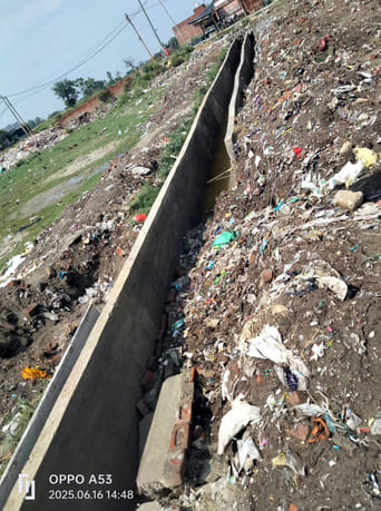 The drain under construction collapsed in the first rain