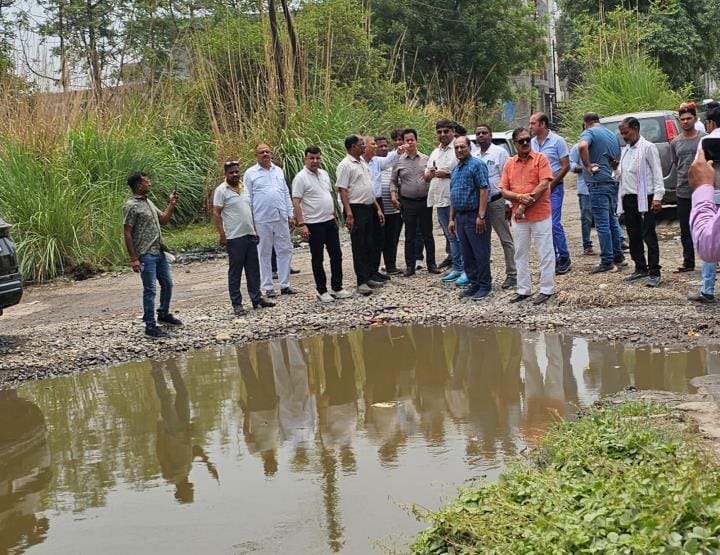 Big potholes in industrial area, drains clogged