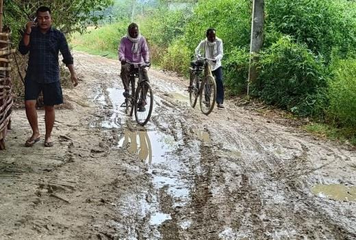Roads are flooded with water in the first rain