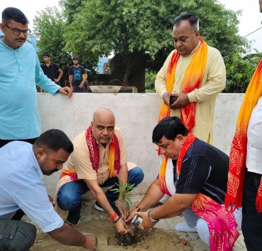 BJP district president planted a tree in the name of his mother