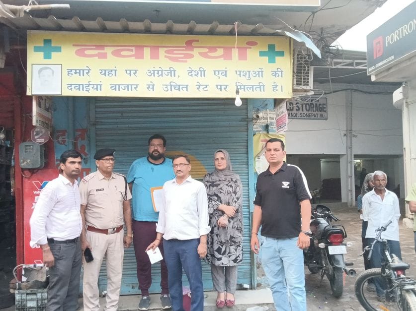Medical store and its medicines sealed for selling MTP kits