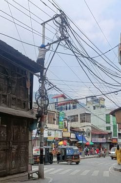 Cables and wires of telecommunication companies removed from poles in Chauhata