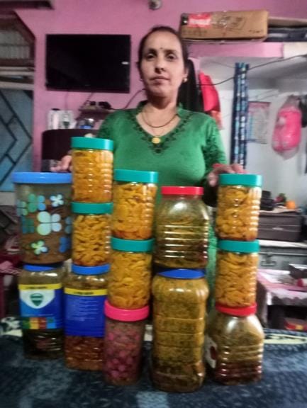 Pickle making unit set up with pocket money, making women of the area self-reliant