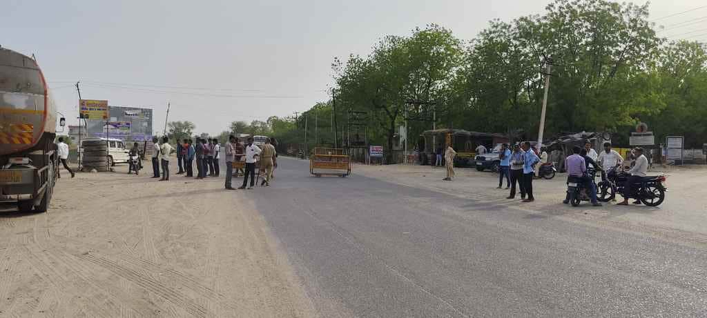 जोधपुर मेगा हाईवे पर गैस टैंकर से हुआ रिसाव