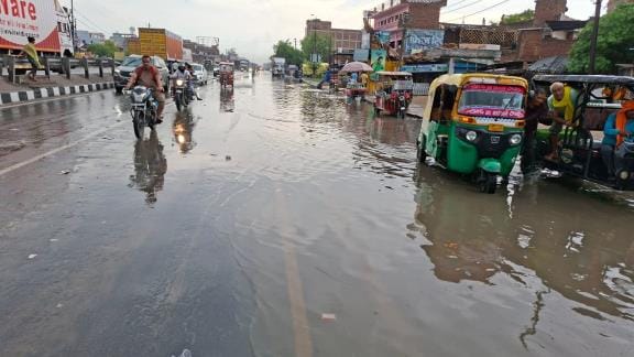 Heavy rain causes waterlogging, drainage exposed