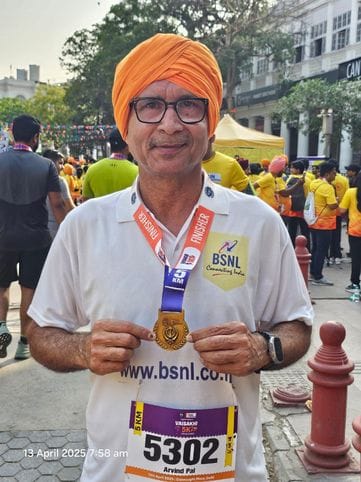 Arvind Pal ran 18136 km in 1826 days